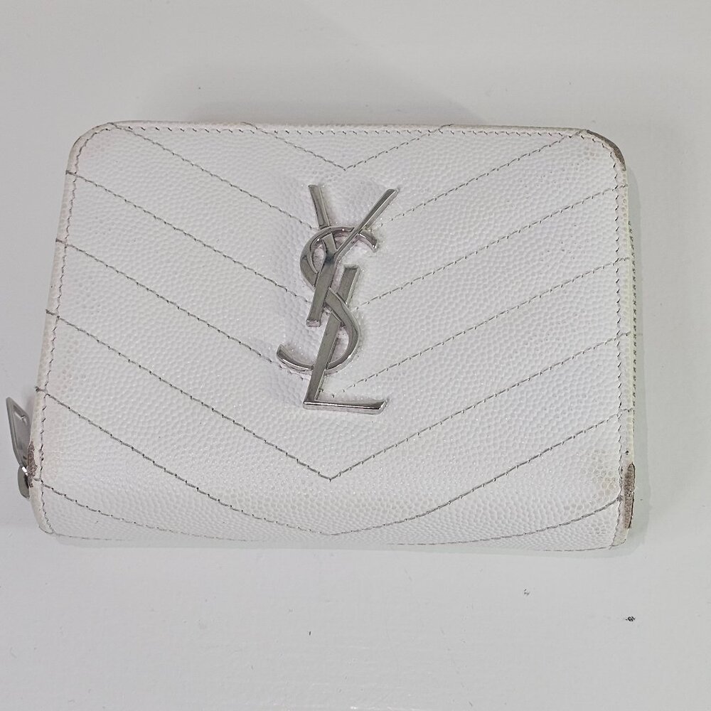 Authentic YSL Cassandra Zippy Compact Wallet